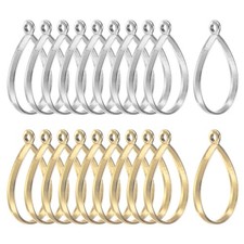 20-Pack Open Bezels, Teardrop Shape Bezel Pendants for Resin 2 Colors 