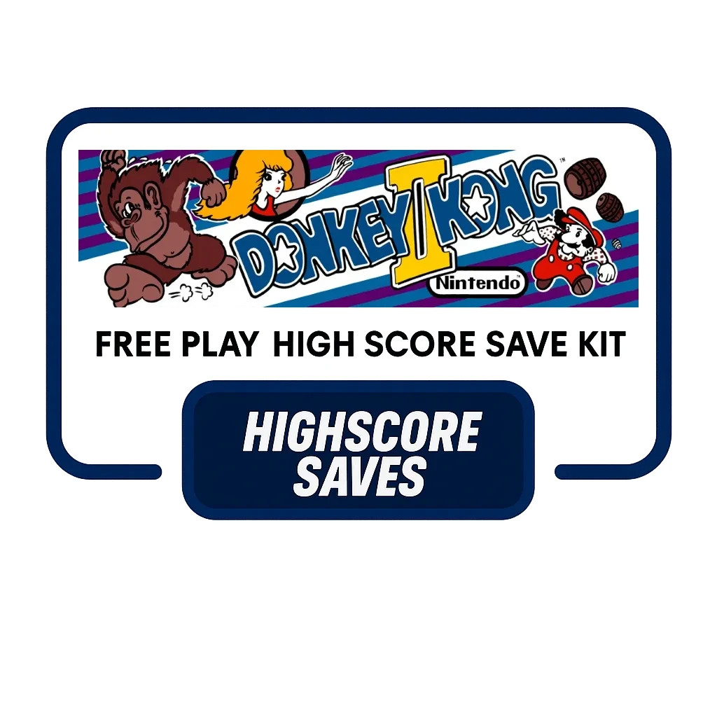 D2K Donkey Kong Multigame Free Play and High Score Save Kit Arcade - New Levels&excl;