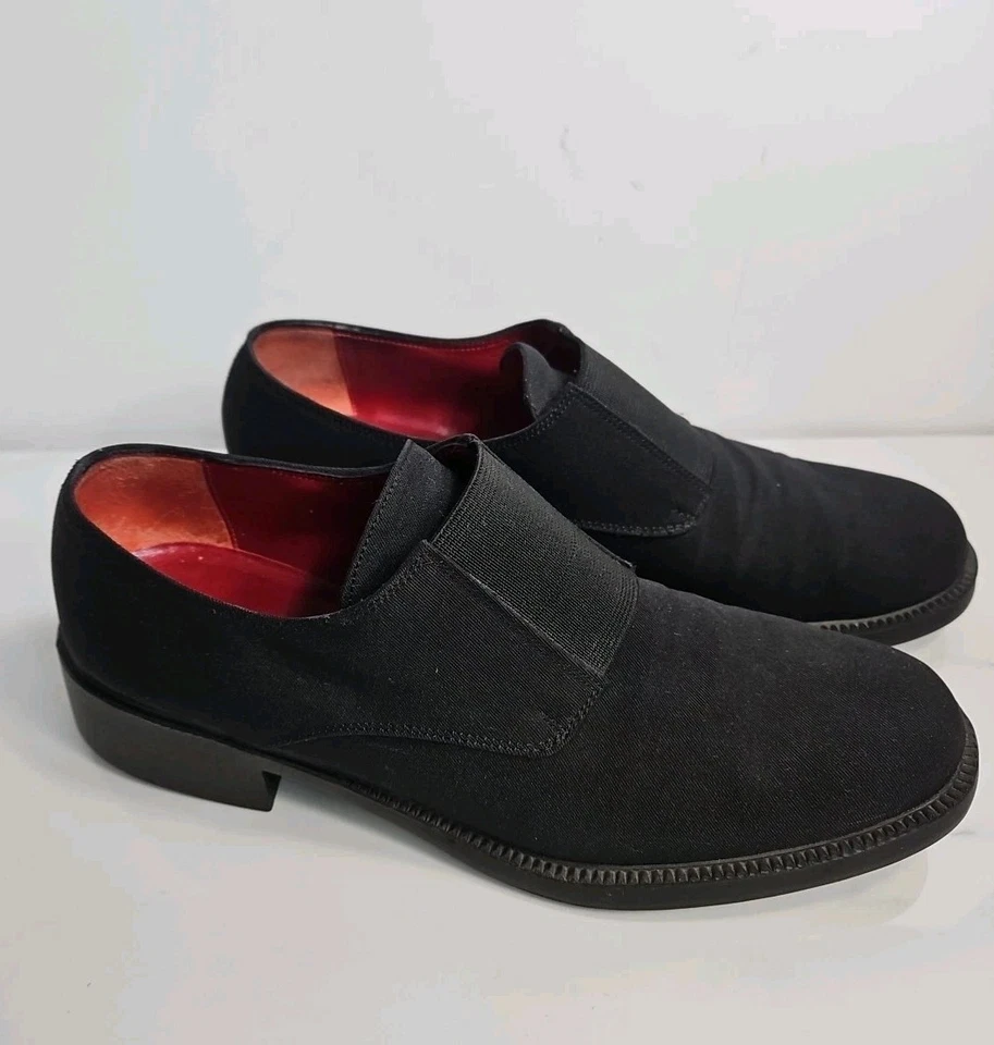 Salvatore Ferragamo Sport Black Nylon Streach Oxford Loafer 8.5 Made In Italy  - Image 3 of 4