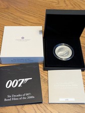 2024 Six Decades of 007 James Bond 2000s 2 Oz Silver Proof Coin with Box and COA