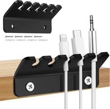 Cable Holder Clips, Acrylic Cable Management Cord Organizer with 5 Clips for USB
