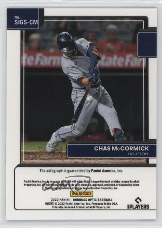 2022 Panini Donruss Optic Signature Series Chas McCormick Rookie Auto RC - Image 2 of 2