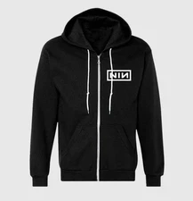 NIN Nine Inch Nails Logo Zip-Up Hoodie Size S-5XL Fanmade