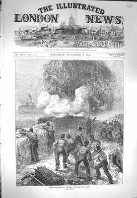 Original alter antiker Druck 1871 Seige Operations Chatham Explosionsmine W 19th