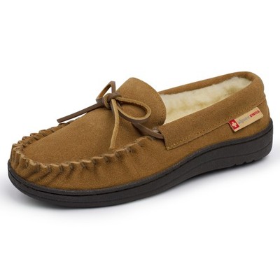 Alpine Swiss Sabine Womens Moccasin Slippers Genuine Suede House Shoe Memory
