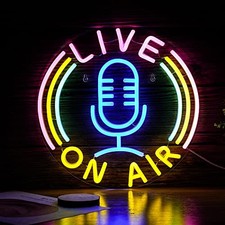 Live On Air Neon Sign Led Neon Signs Wall Decor Live On Air Neon Multicolored
