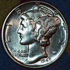 1942-P Mercury Dime – Uncirculated – Brilliant 90% Silver