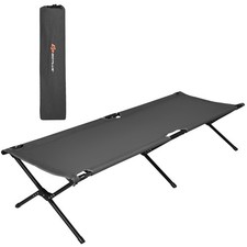Folding Camping Cot Bed Heavy-Duty for Adults Kids w/ Carrying Bag 300LBS Grey