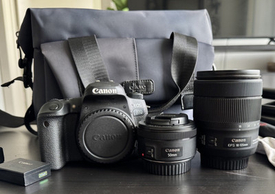 Canon EOS 77D  Digital Camera w/ Lenses, Bag and Extras - Great Condition