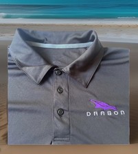Embroidered SpaceX Dragon Logo S/S Polo Shirt Adult Medium Black Rockets Vintage