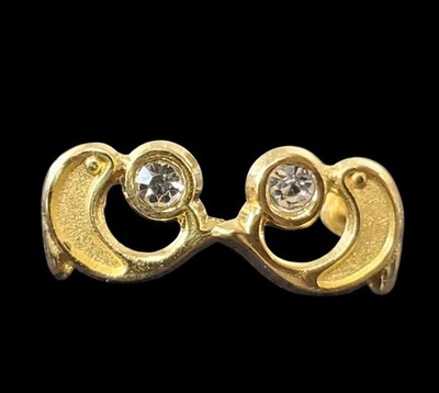 10K massiv Gold Delphin Ohrstecker mit CZ Kugel & Augen Petite Ocean Sea Life