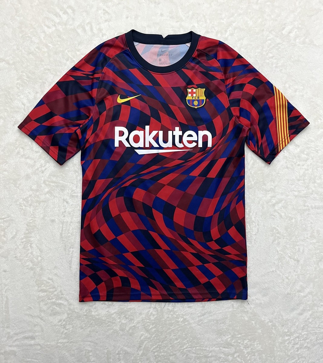 Nike FC Barcelona シャツ 赤・青・黒 Nike FC Barcelona Jersey Shirt Mens Small Red Blue Soccer Dri Fit