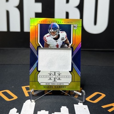 Malik Nabers 2024 Panini National Treasures True Rookie Patch Gold /10 Giants!