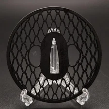 Japanese Sword Tsuba Rope Design Iron Fine Metalwork Artisan Made Samurai Guard