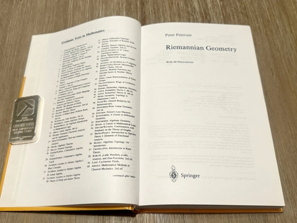 RIEMANNIAN GEOMETRY by Peter Petersen 1998 HC - Image 2 of 4