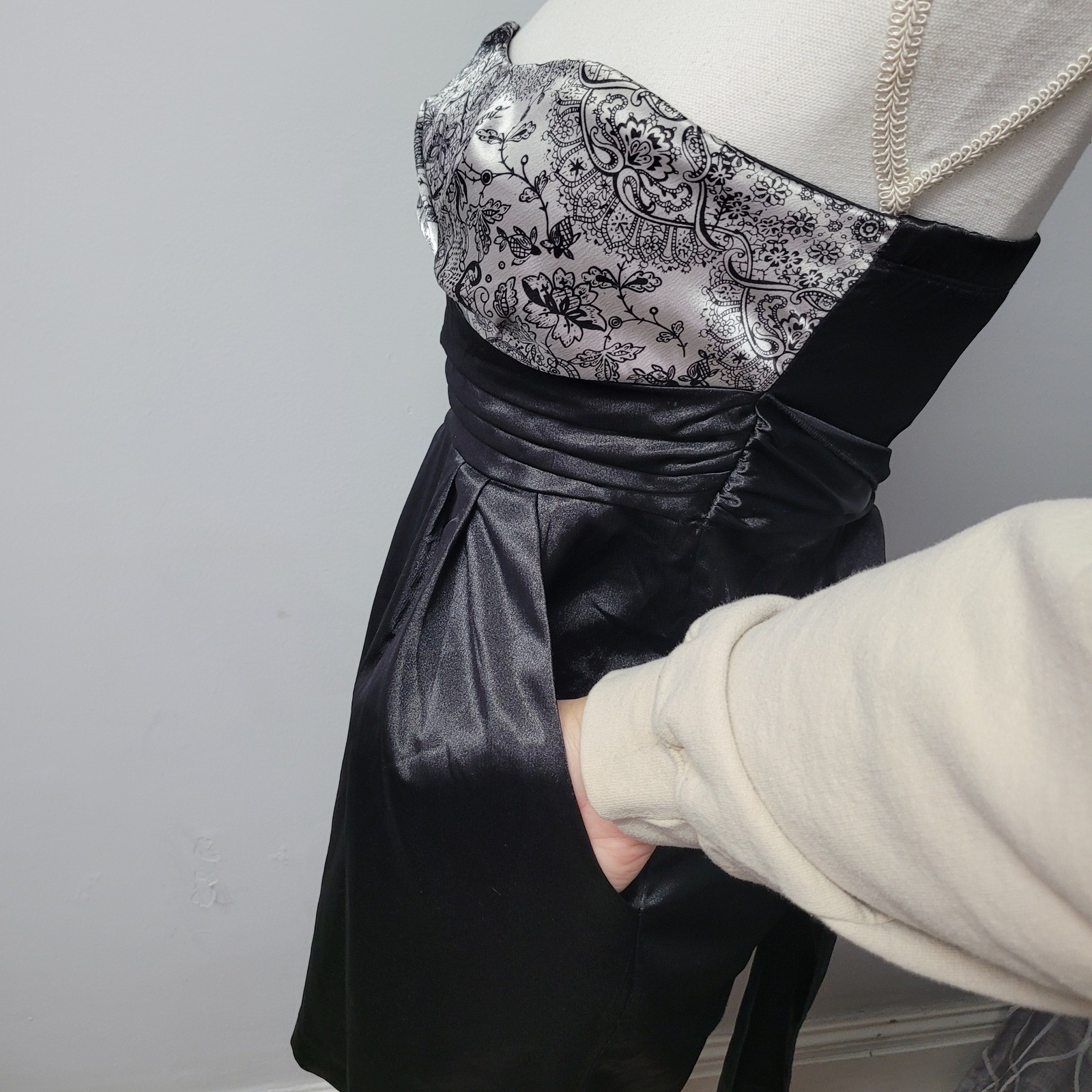 ruby rox Black Silver Strapless Cocktail Dress Sa… - image 5