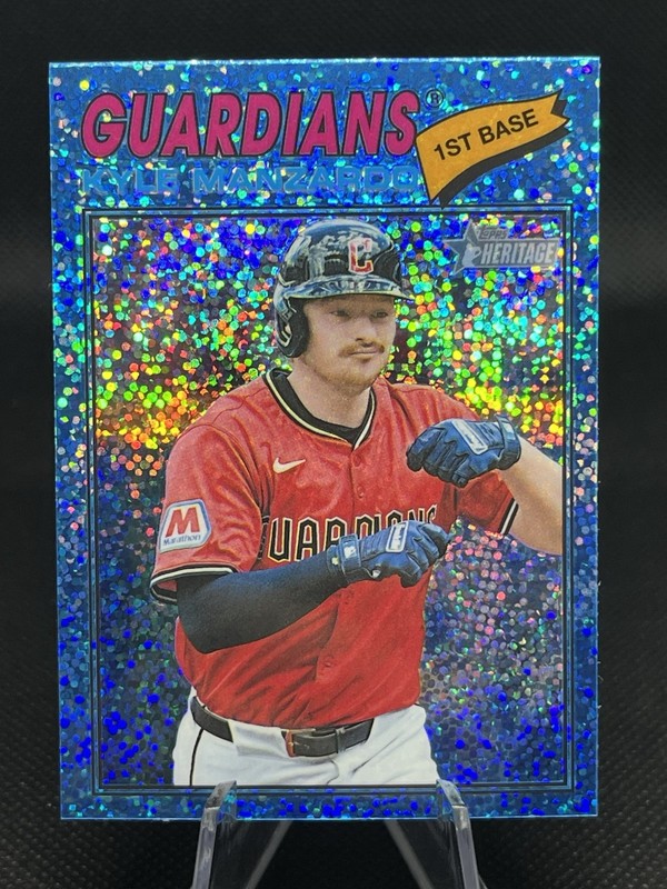 2026 Topps Heritage - Kyle Manzardo #133 Chrome Light Blue Sparkle Refractor