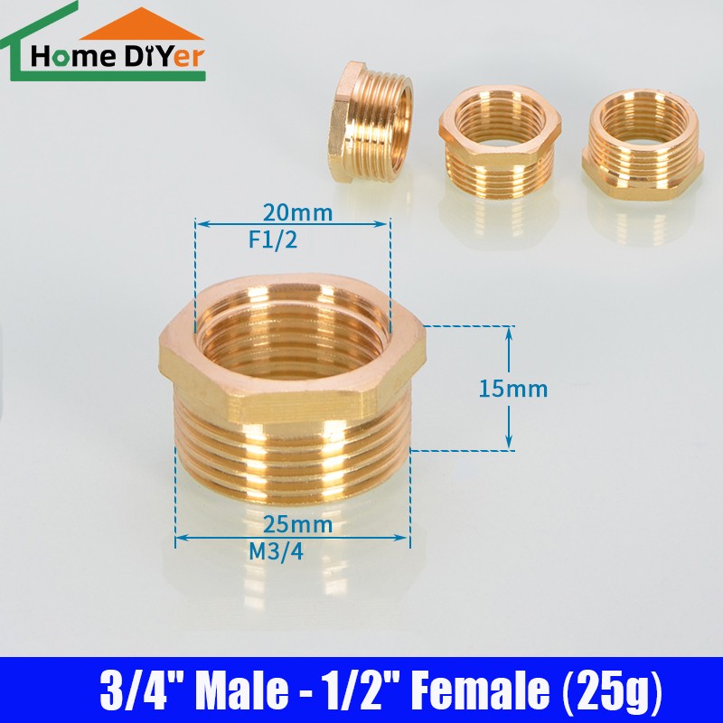1/4"-1" Male/Female Copper Reducer Bushing Pipe Fitting Water Adapter Connector