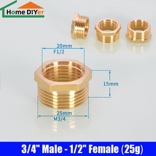 1/4"-1" Male/Female Copper Reducer Bushing Pipe Fitting Water Adapter Connector