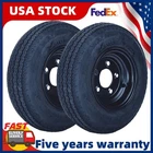 2-Pack Trailer Tires Wheels 8" Rims 4.80-8 480-8 4.80x8 5 Lug on 4.5" 6PR US