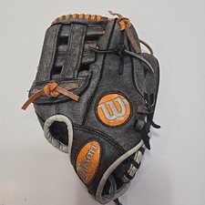 Wilson A450 11  Youth Infield Leather Gray Orange Baseball Glove