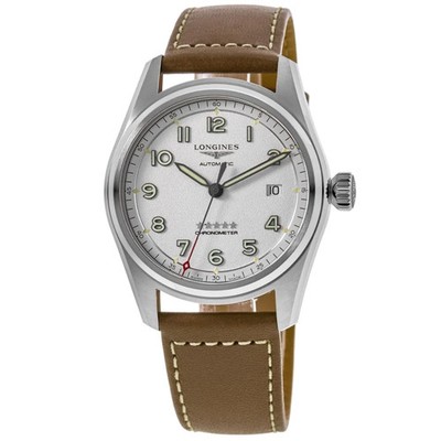 New Longines Spirit Automatic Silver Dial Leather Men's Watch L3.810.4.73.2