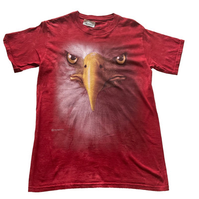 NWT The Mountain EAGLE FACE T-Shirt Top Adult Sz S Red Tie Dye 2011 Jason Hie