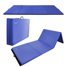 Fitvids Gymnastics Mats for Tumbling, 4'x8'x2" Folding Exercise Gym Mat , Blue