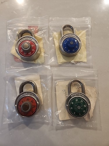 4 American Lock Combination Padlock Made In USA, Combo, RED Are Schwinn Approved