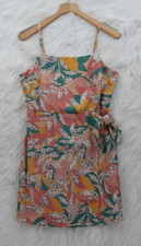 Nine West Tropical Faux Wrap Mini Dress Resort Beach Vacation Cruise Size L