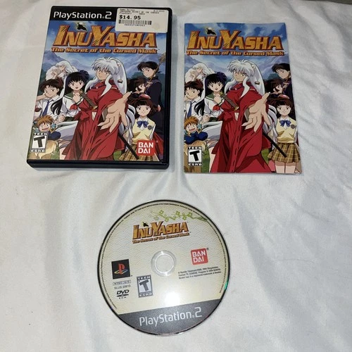 Inuyasha: The Secret of the Cursed Mask Sony PlayStation 2 Complete CIB Reg Card