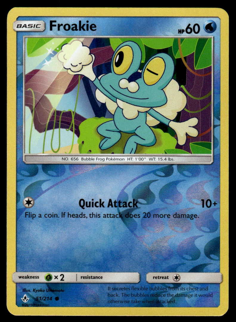 POKEMON FROAKIE UNBROKEN BONDS 51/214 REVERSE HOLO C NM/M