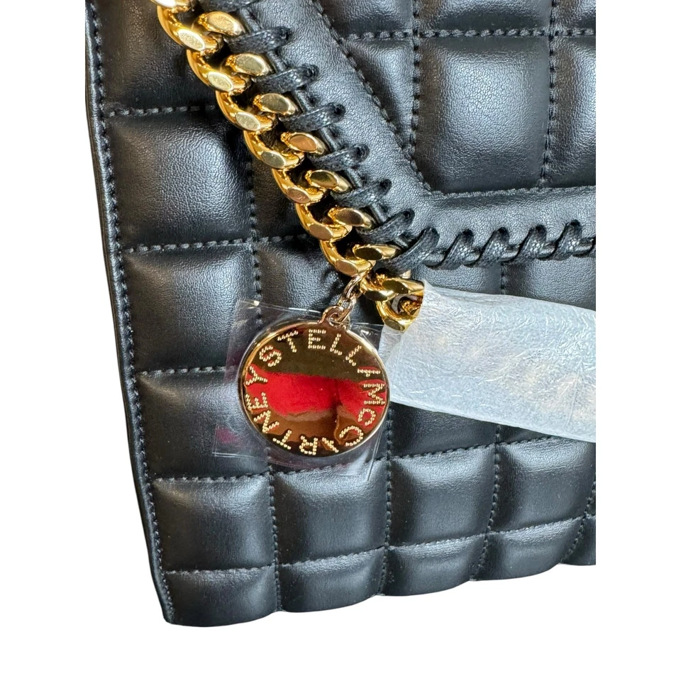 Stella McCartney новый с Ярлыками Falabella через плечо выстеганная веганская сумка с короткими ручками в черном - Изображение 3 из 4