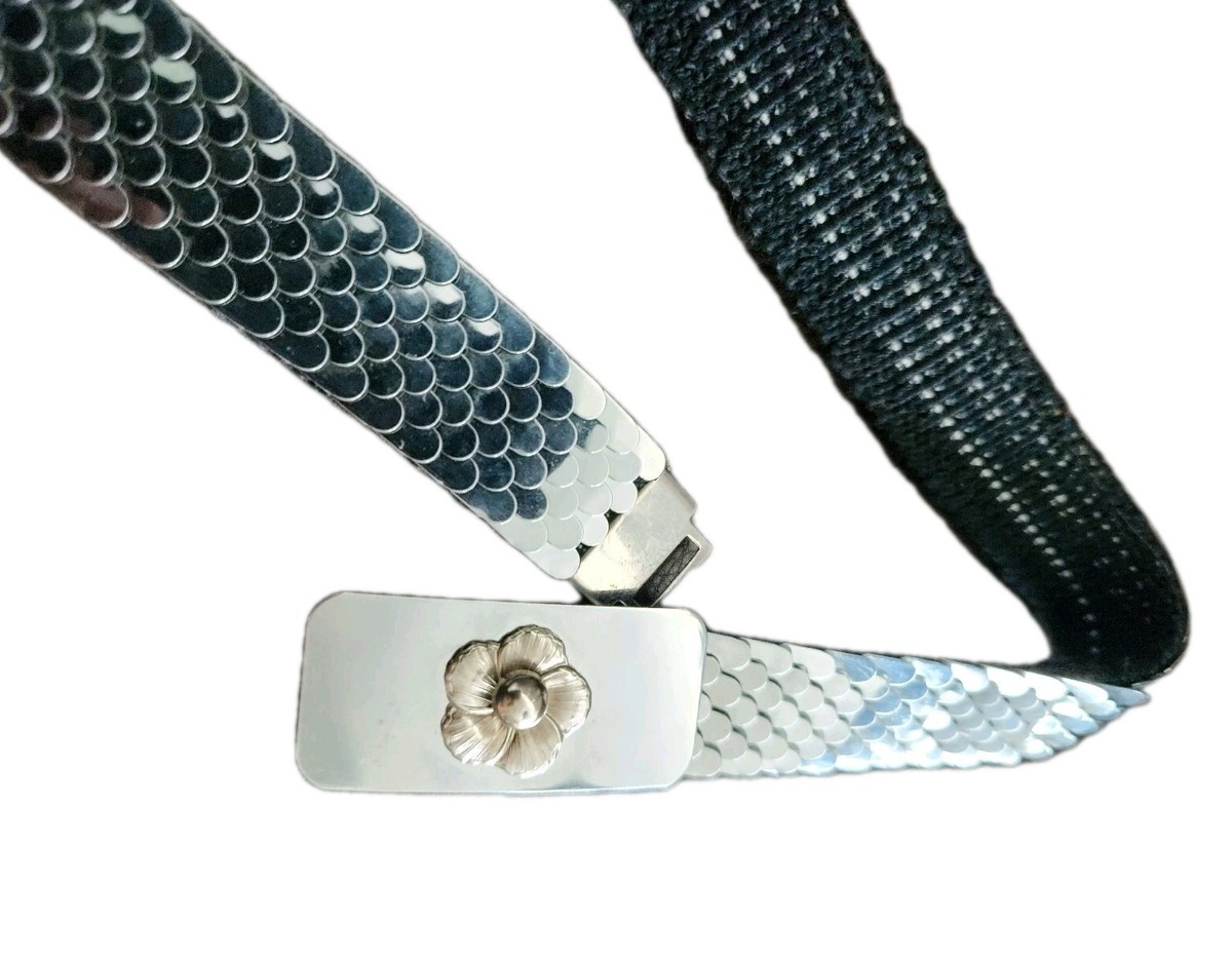 70s Silver Tone Fish Scale Belt‎ with Decorative Silver Buckle Vintage il_fullxfull.7006530242_kx57.jpg main image 3
