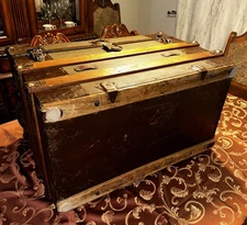 Hard To Find McCormick Deering Vintage Trunk Steamer Trunk