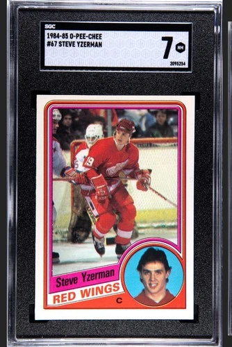 STEVE YZERMAN DETROIT RED WINGS 1984/85 O-PEE-CHEE #67 SGC 7 NM RC ROOKIE