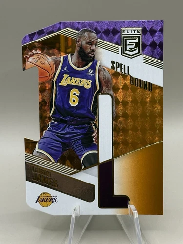 2022-23 Panini Donruss Elite Spell Bound LeBron James Orange Die Cut L #1 Lakers