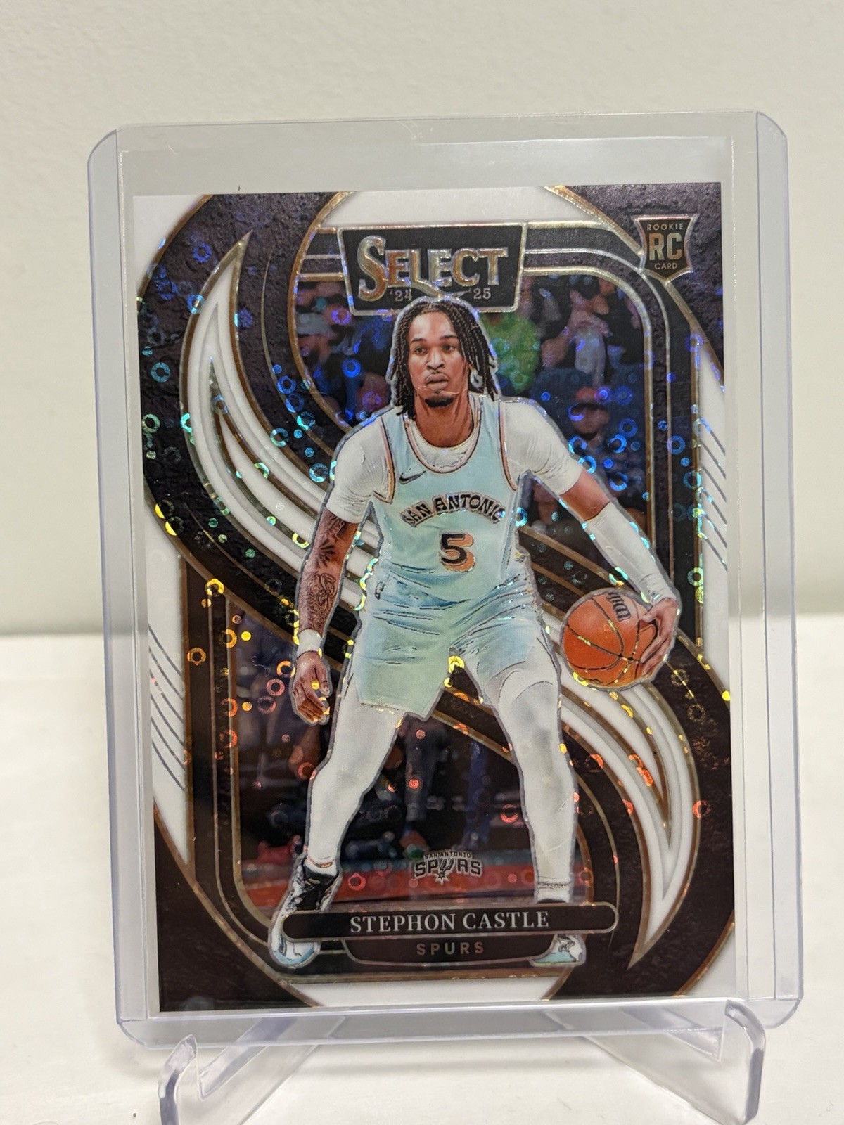 2024-25 Select - Premier Level Stephon Castle #175 White Disco Prizm (RC) /75 SP
