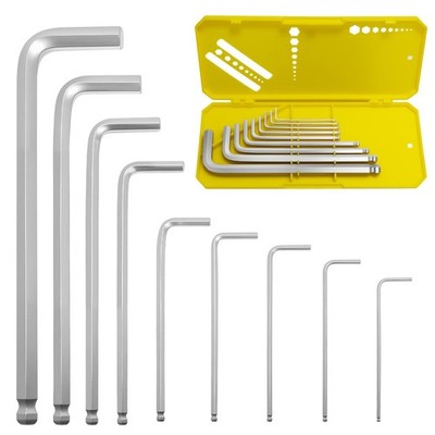 Zoikuloi 9 PCS Hex Key Set, Ball-End Allen Wrench Set, CR-V Allen Key Set, Metri