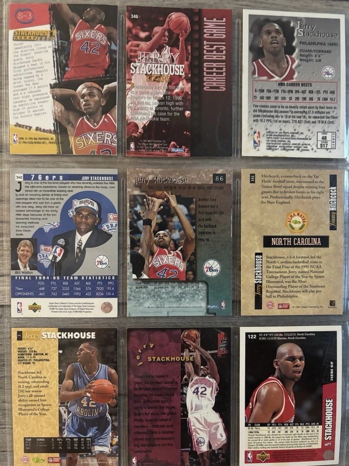 Colección de tarjetas de baloncesto de la NBA Philadelphia 76ers años 90, lote de 87 tarjetas Foto 2 de 4