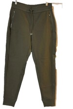Athleta Olive Jogger Pants Women 6 Straight Zip Pockets Athleisure Travel Yoga