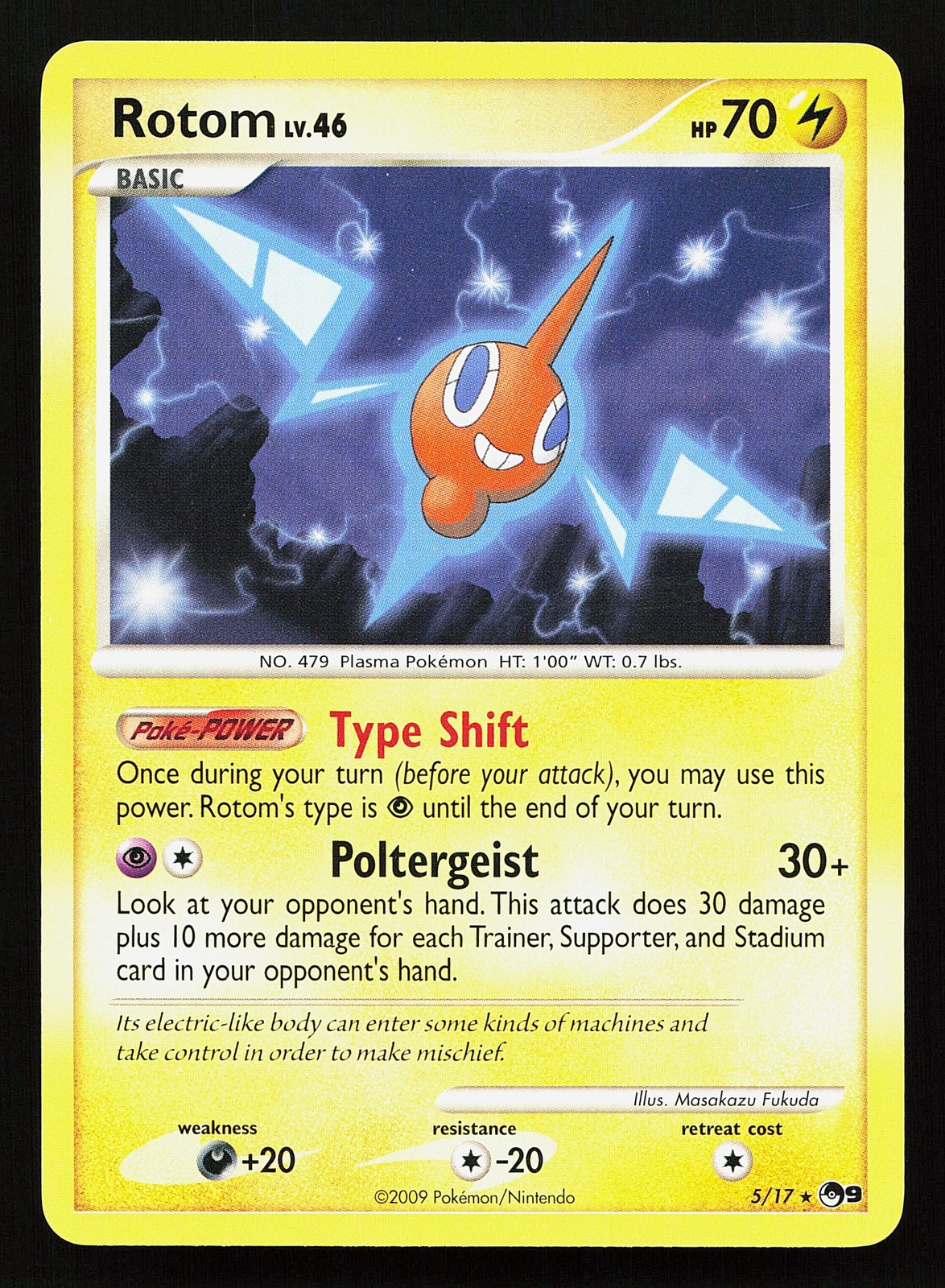Rotom 5/17 Regular Rare POP Series 9 Pokémon Card