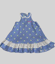 Vintage 80s 90s OshKosh B'gosh Floral All Over Print Canvas Dress Collar USA
