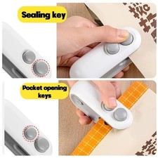 2 in 1 Mini Bag Sealer and Cutter,Rechargeable Chip Bag Sealer Machine