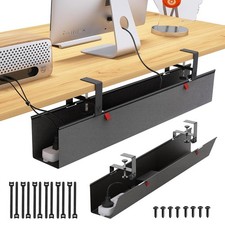 Under Desk Cable Management Tray - Under Desk Cord Management - Clamp/Screw Moun