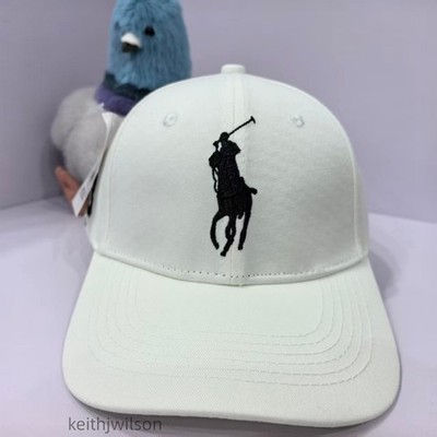 Polo outdoor sports White baseball cap with Black embroidered pony logo