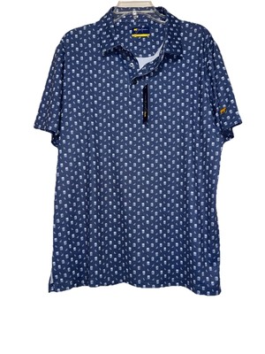 New Jack Nicklaus Moisture Wicking Lemonade Glass Men s Size L Blue Golf Shirt
