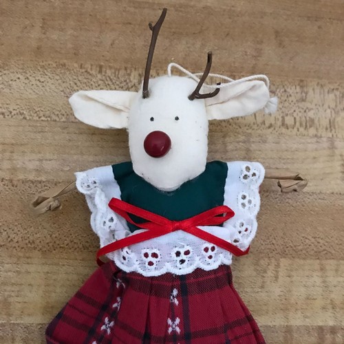 #1026 Christmas Felt Reindeer GIRL DECORATION 8 X 4 IN - Picture 2 of 5