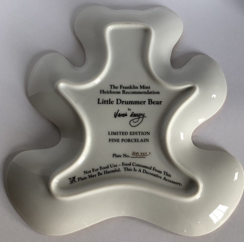 Franklin Mint Little Drummer Bear Limited Decorative Porcelain Christmas Plate - Picture 2 of 3