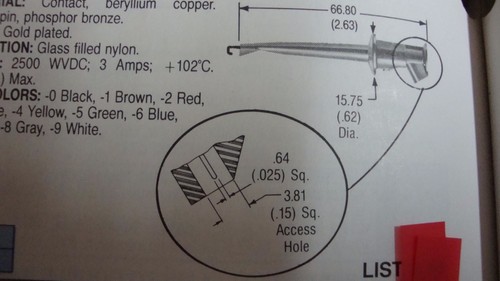 Pomona 4587-2 MINIGRABBER TEST CLIP WITH .025 SQUARE PIN (1 RED) - Picture 3 of 3